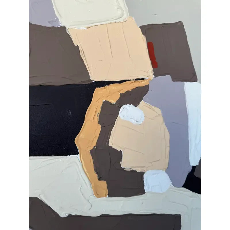 Abstract Oil on Canvas by Sanders – Retailed Through Harris Strong – Signed, Framed