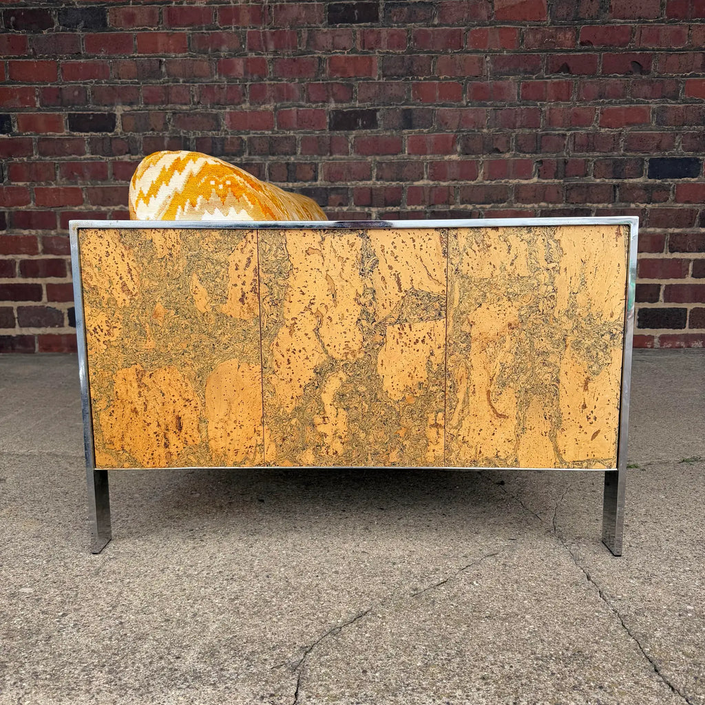 Adrian Pearsall Chrome & Cork Loveseat Sofa for Craft Associates (1 of 2)