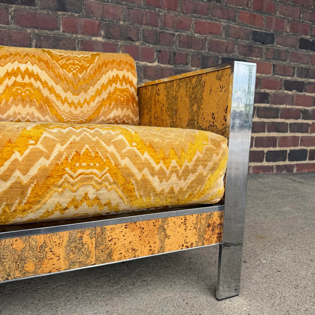 Adrian Pearsall Chrome & Cork Loveseat Sofa for Craft Associates (1 of 2)
