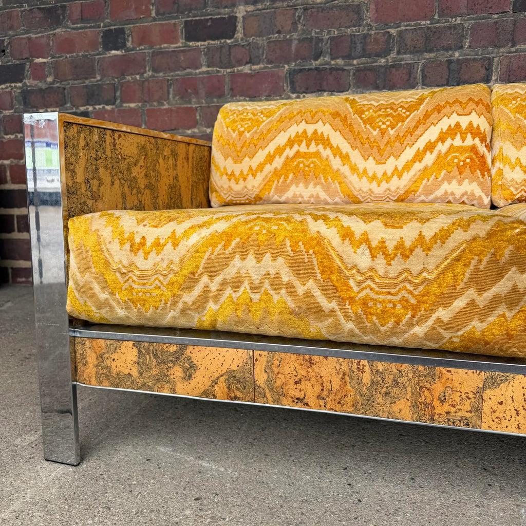 Adrian Pearsall Chrome & Cork Loveseat Sofa for Craft Associates (1 of 2)