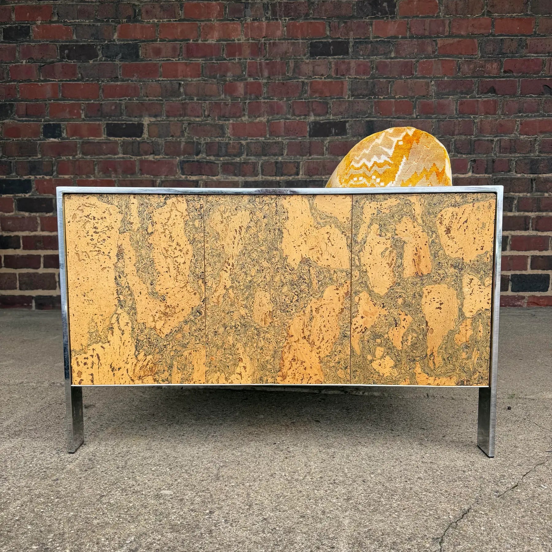 Adrian Pearsall Chrome & Cork Loveseat Sofa for Craft Associates (1 of 2)