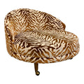Adrian Pearsall Havana Chaise Lounges Reupholstered Zebra Chair on Casters