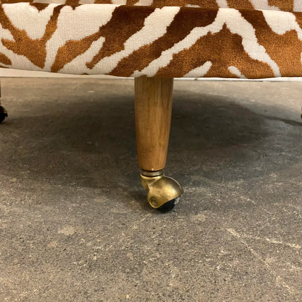 Adrian Pearsall Havana Chaise Lounges Reupholstered Zebra Chair on Casters