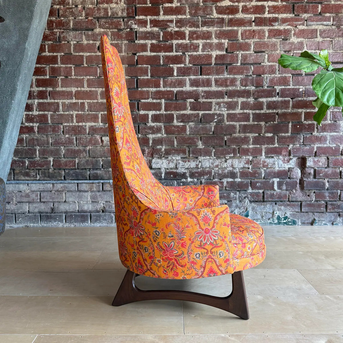 Adrian Pearsall High Back Chair Reupholstered With Mind the Gap Fabric