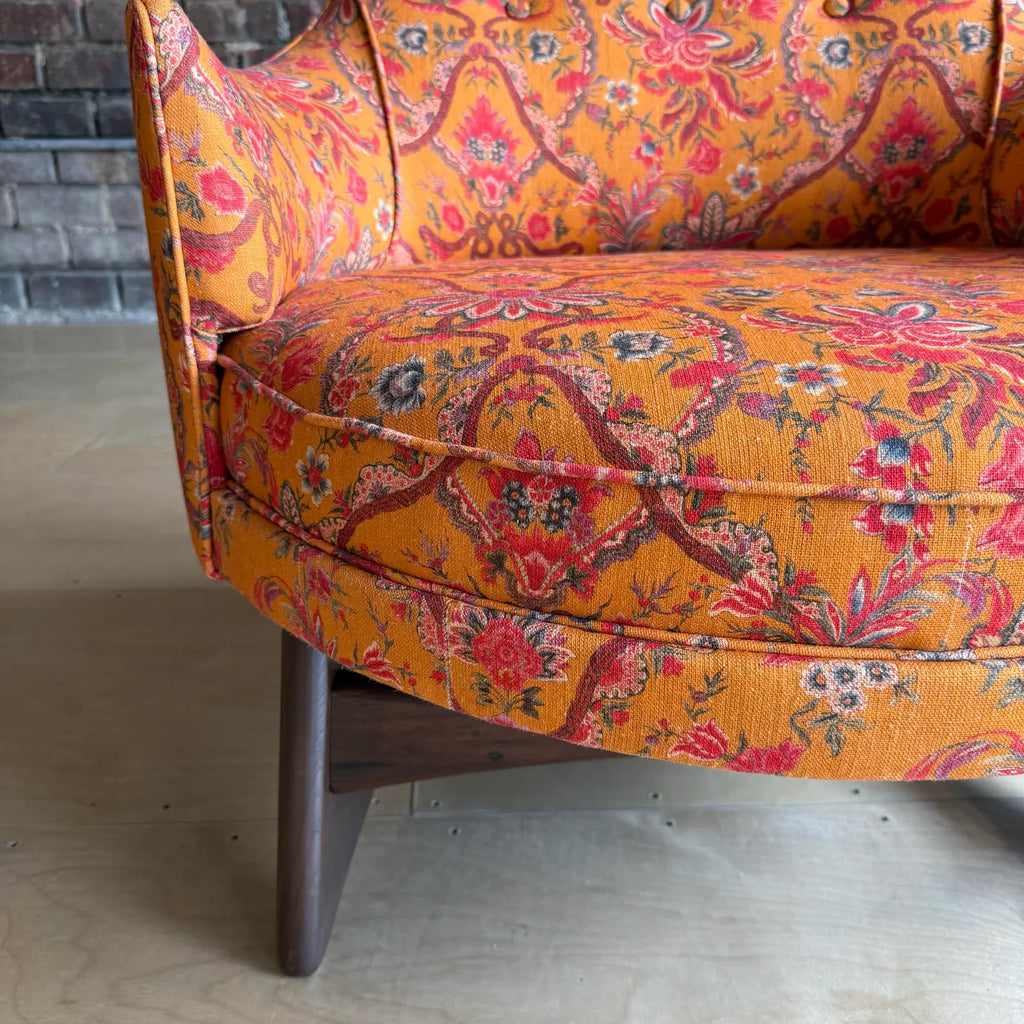 Adrian Pearsall High Back Chair Reupholstered With Mind the Gap Fabric