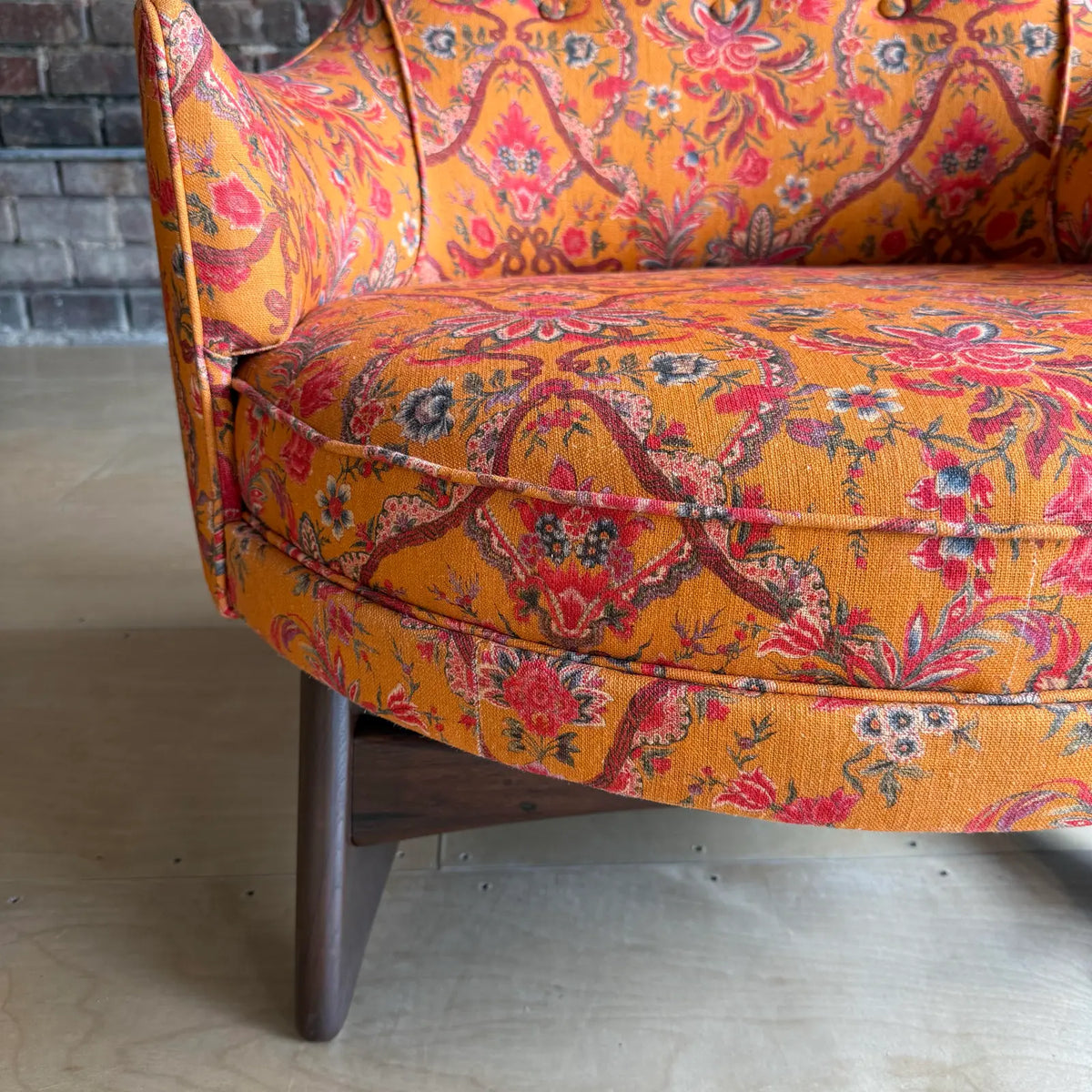Adrian Pearsall High Back Chair Reupholstered With Mind the Gap Fabric