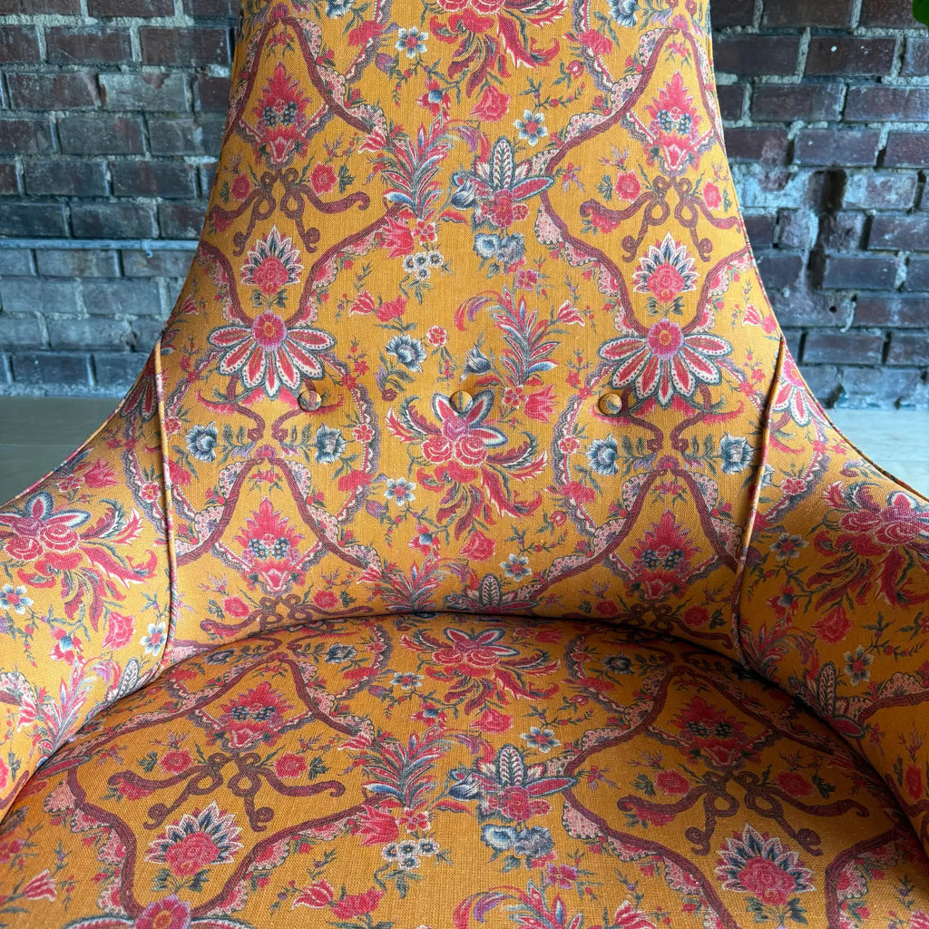 Adrian Pearsall High Back Chair Reupholstered With Mind the Gap Fabric