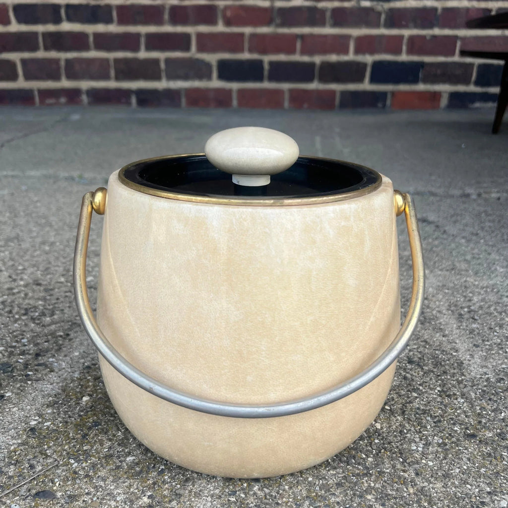 Aldo Tura Goatskin Wrapped Brass Ice Bucket