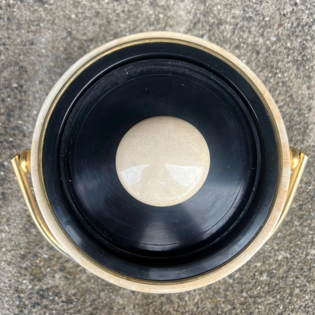 Aldo Tura Goatskin Wrapped Brass Ice Bucket