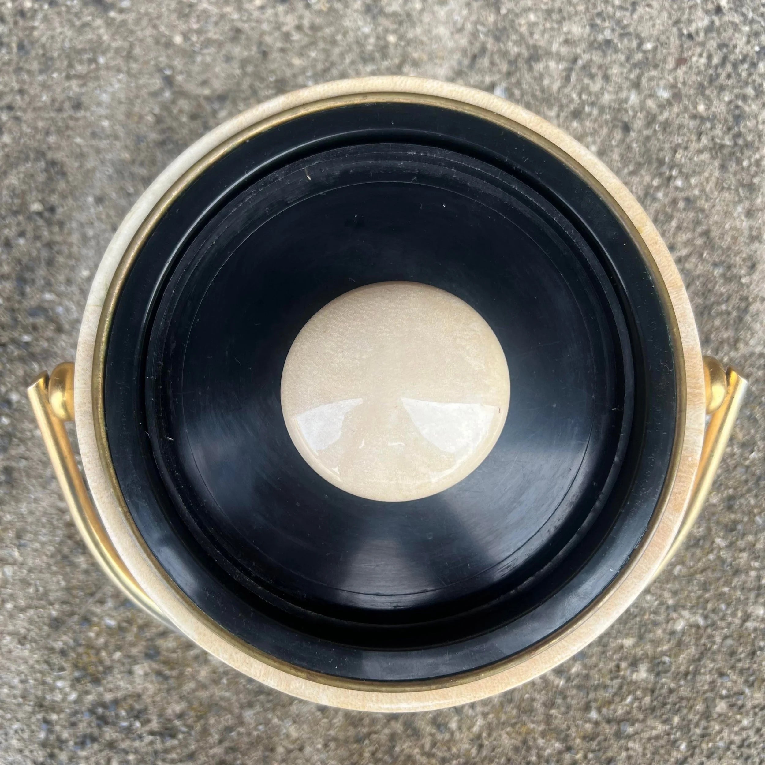 Aldo Tura Goatskin Wrapped Brass Ice Bucket