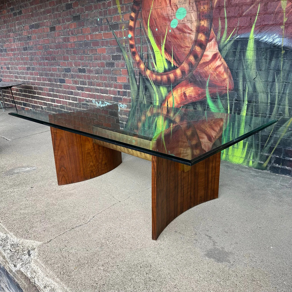 Kagan Style Glass Top Dining Table
