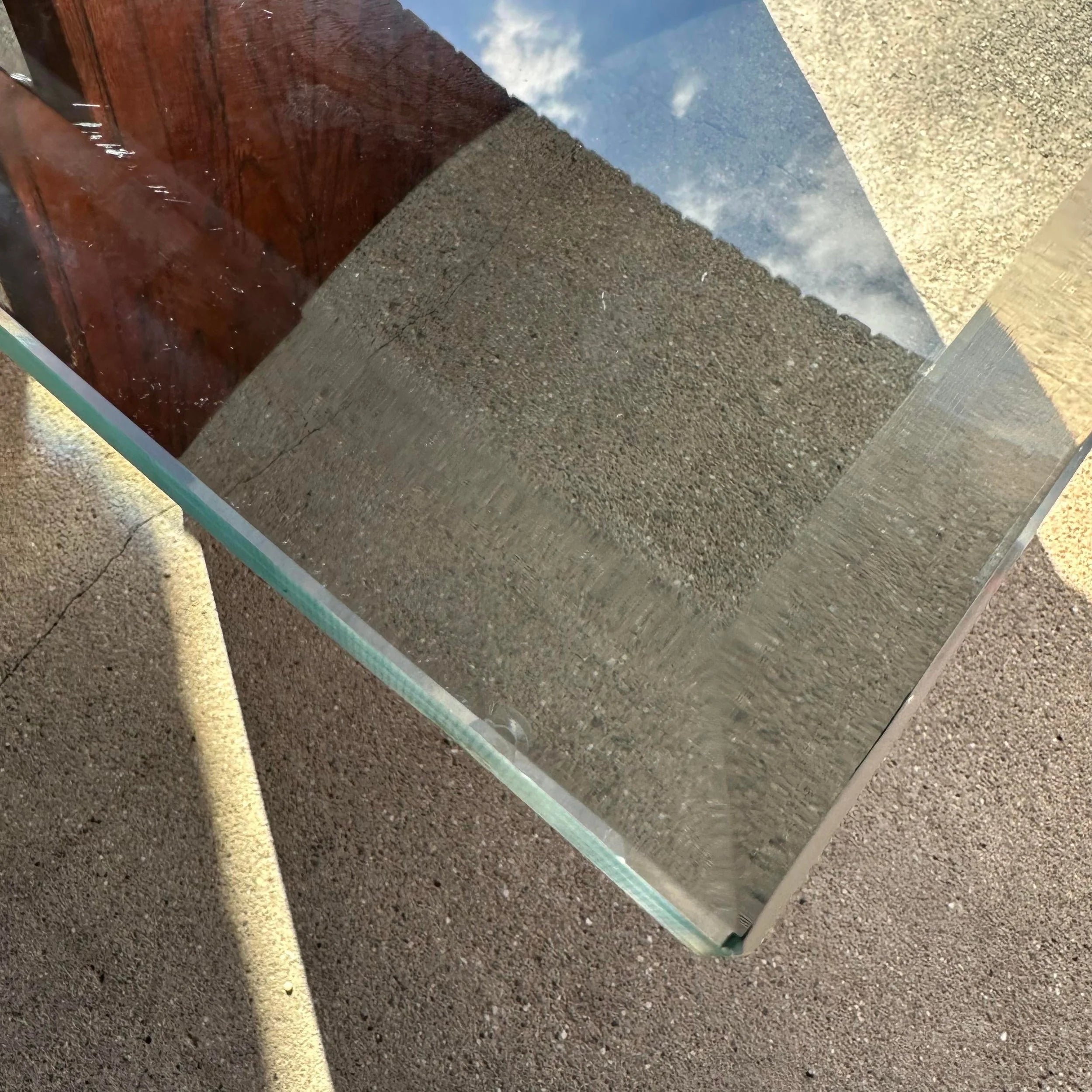Kagan Style Glass Top Dining Table