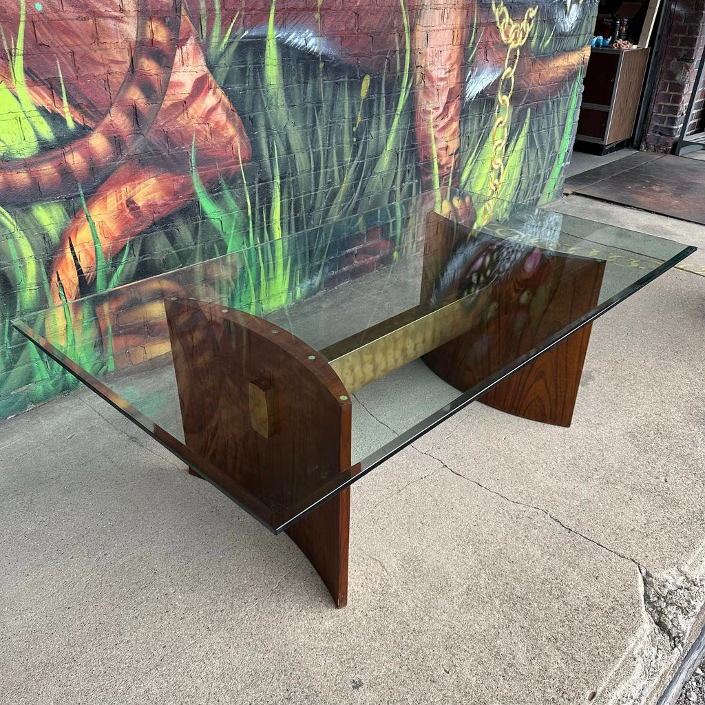 Kagan Style Glass Top Dining Table