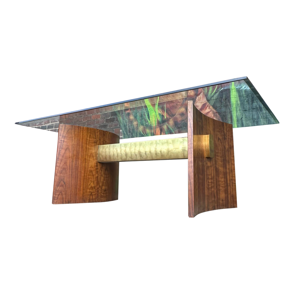 Kagan Style Glass Top Dining Table