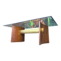 Kagan Style Glass Top Dining Table
