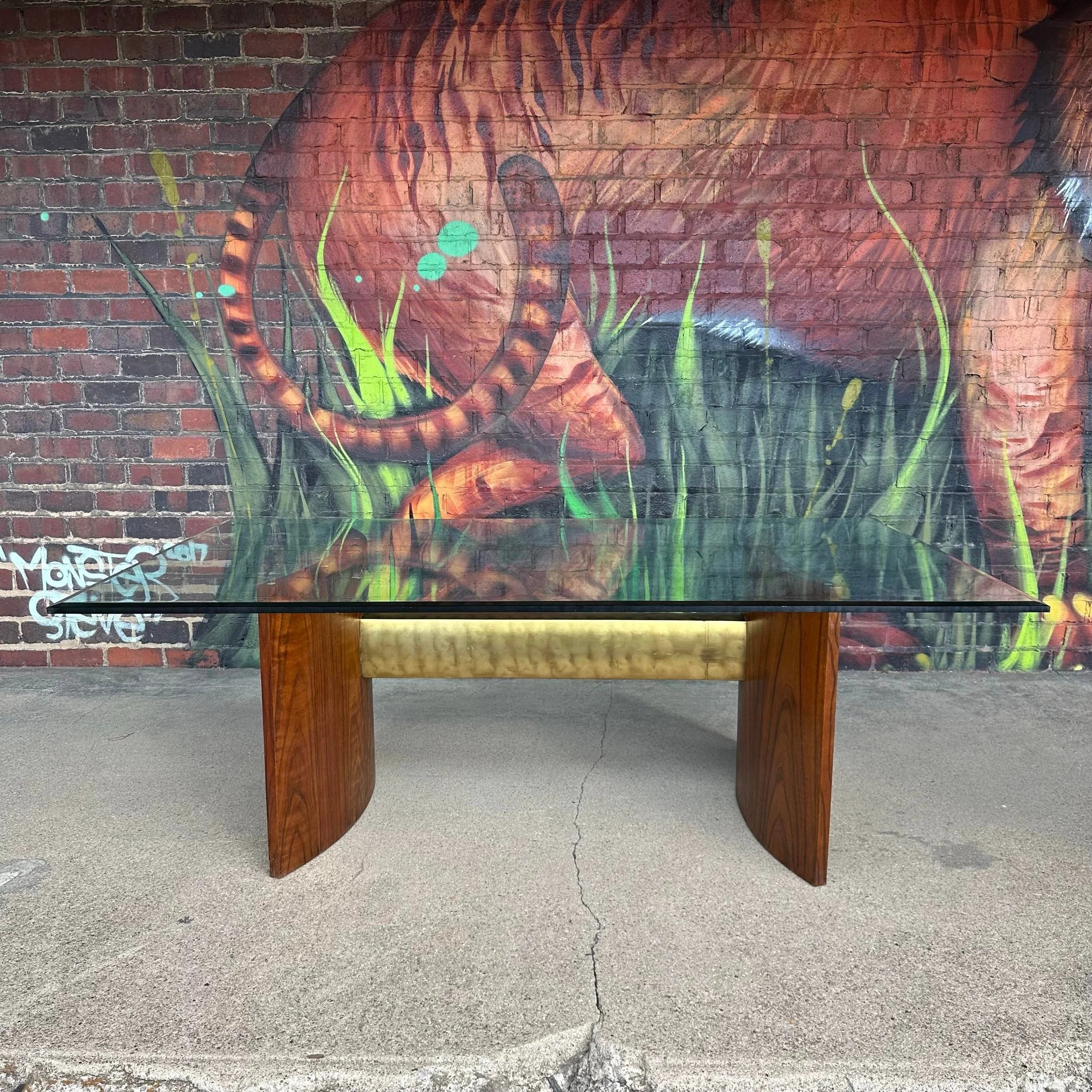 Kagan Style Glass Top Dining Table