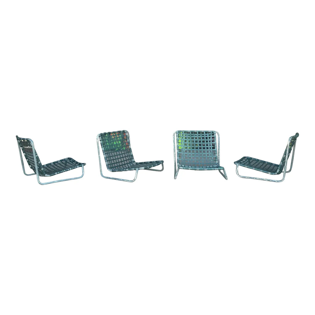 American Mid-Century Outdoor Aluminum Beach Chairs