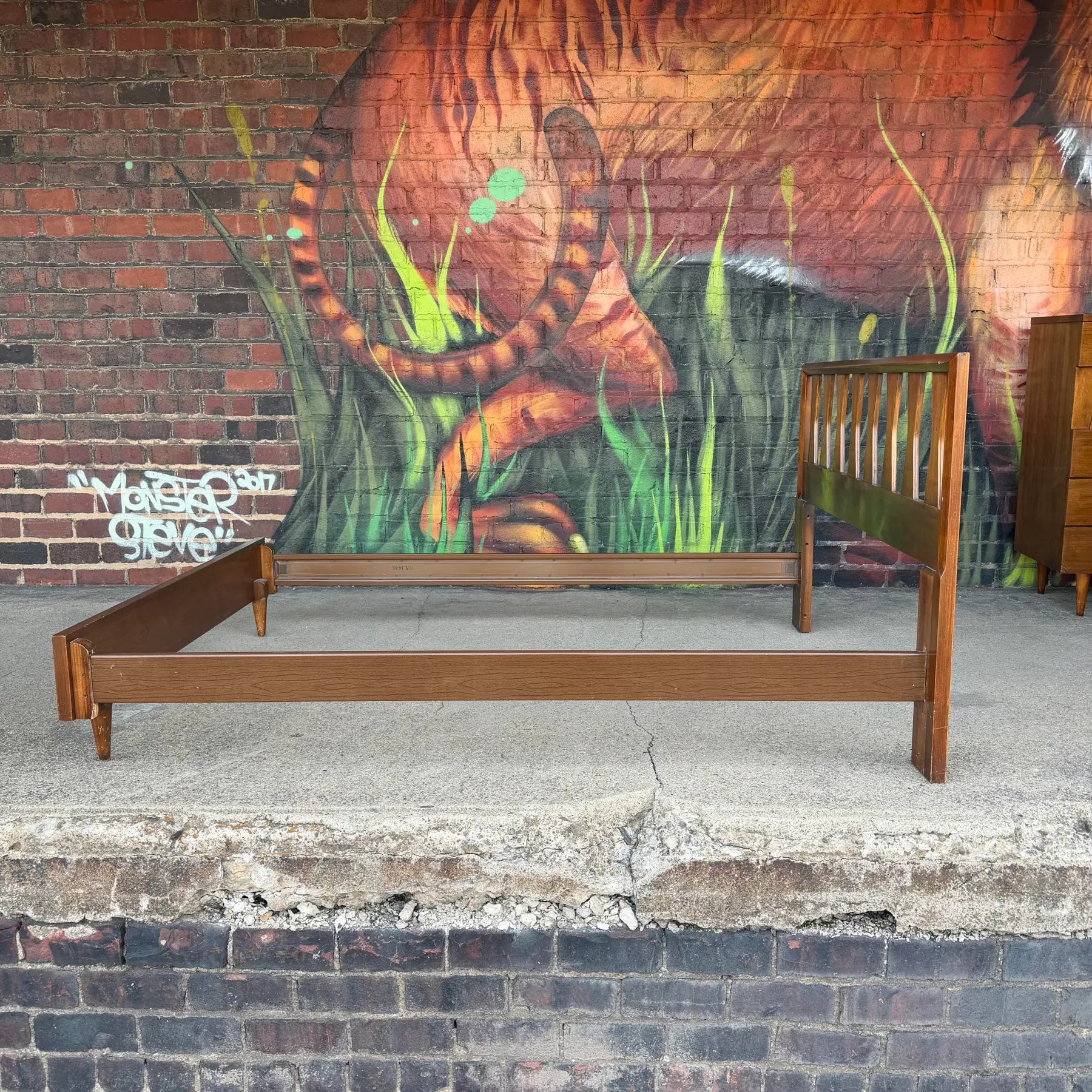 American of Martinsville Full Size Bed Frame Mid Century Modern