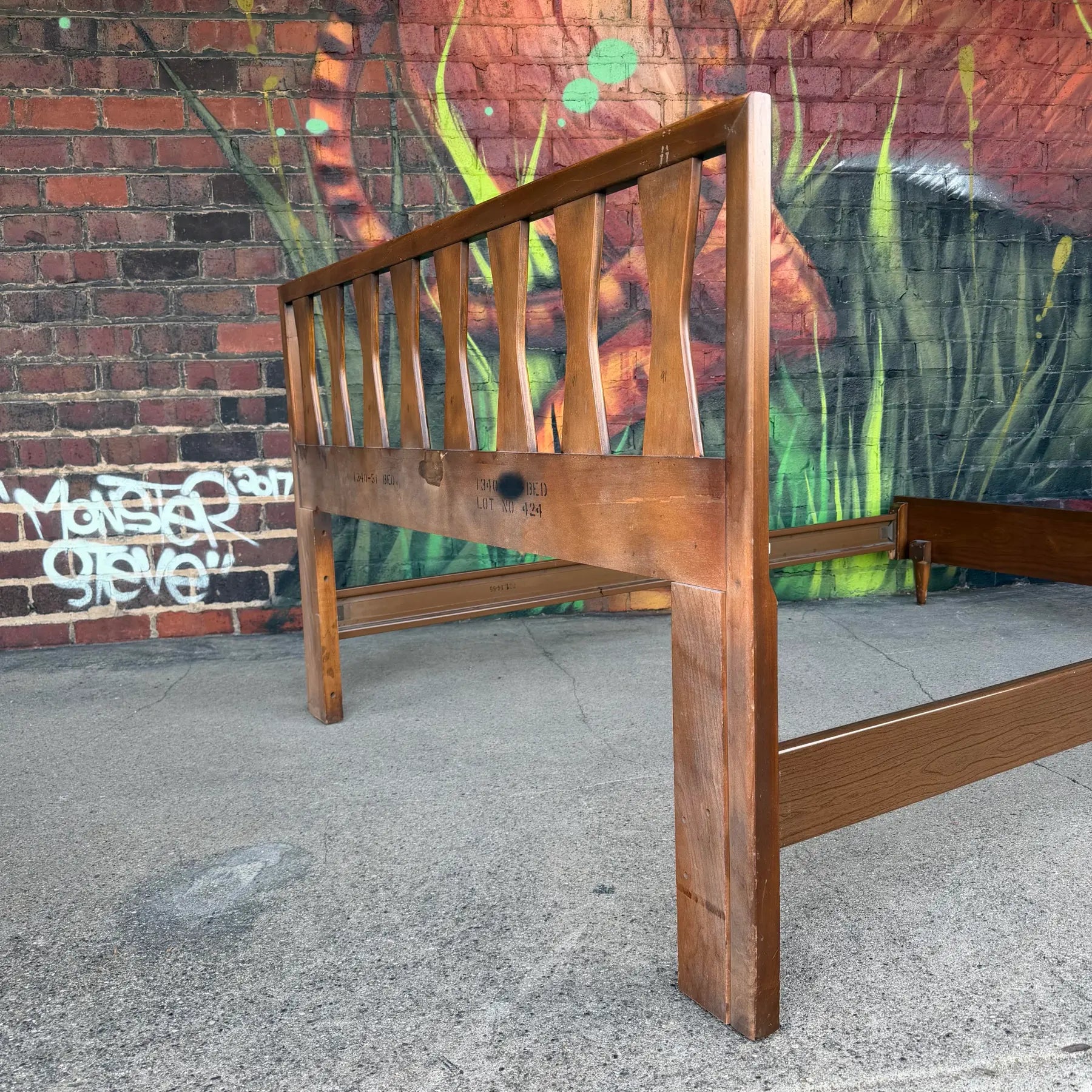 American of Martinsville Full Size Bed Frame Mid Century Modern