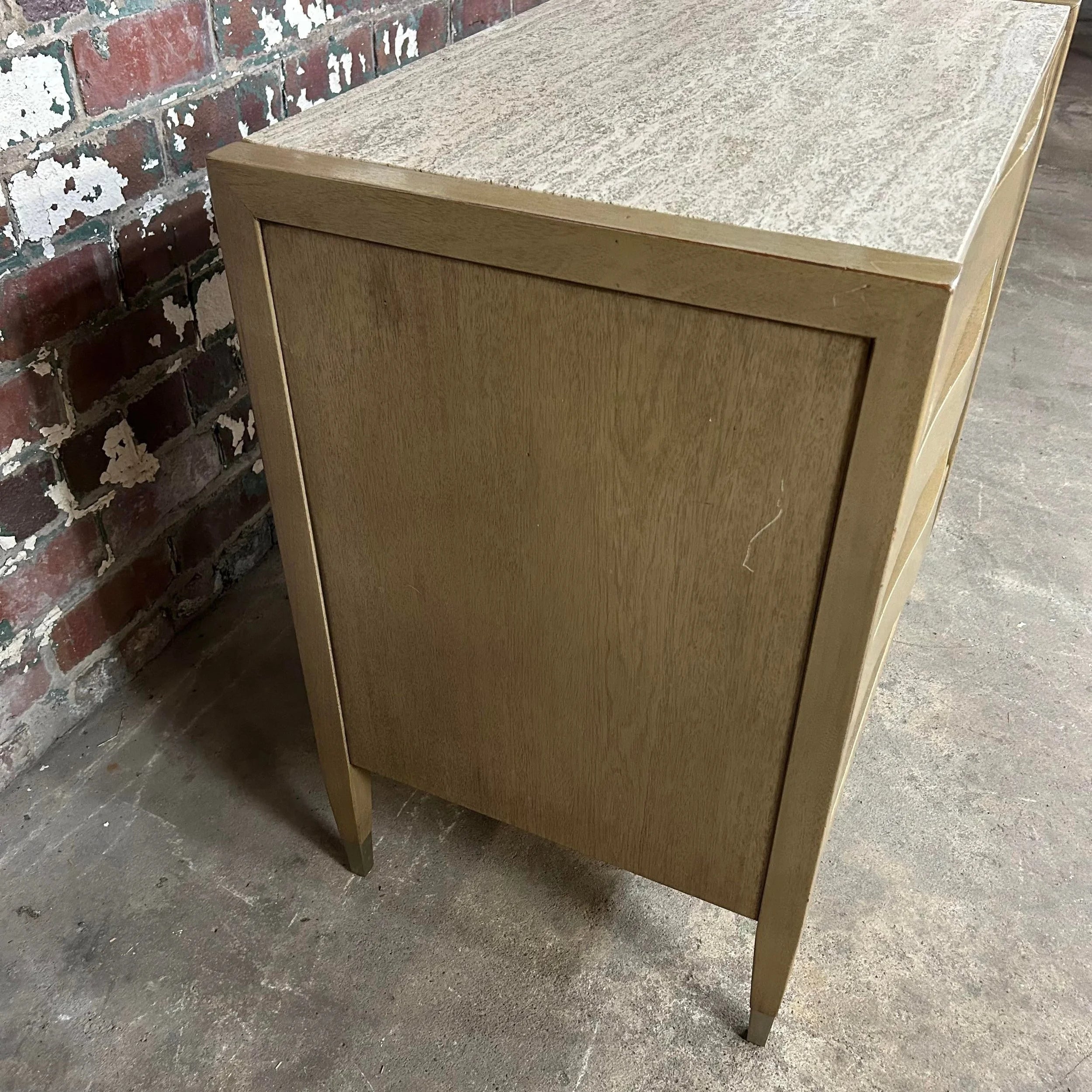 American of Martinsville Travertine Marble Top Chest