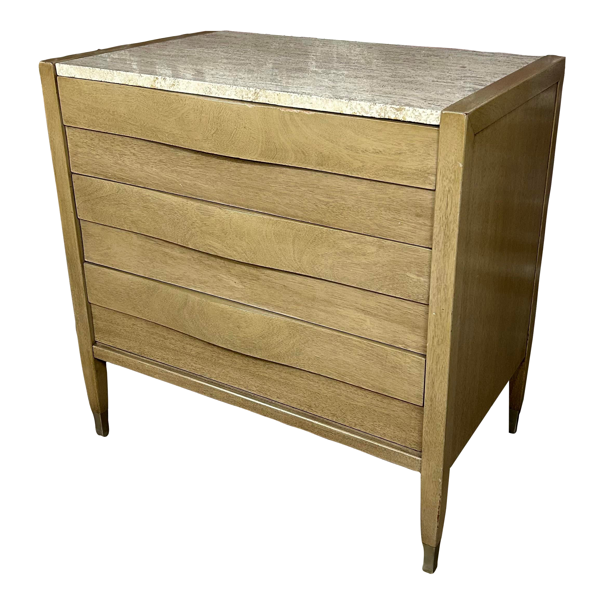 American of Martinsville Travertine Marble Top Chest