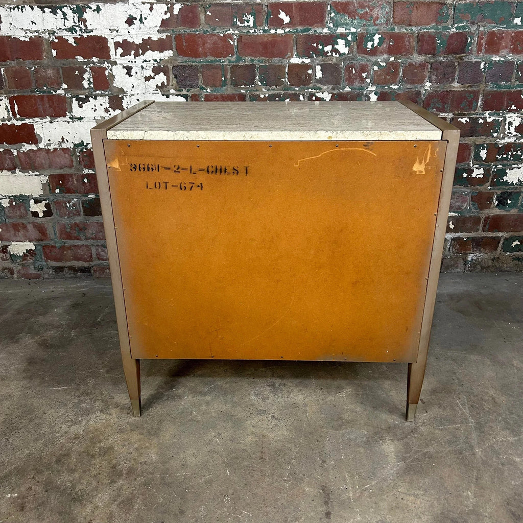 American of Martinsville Travertine Marble Top Chest