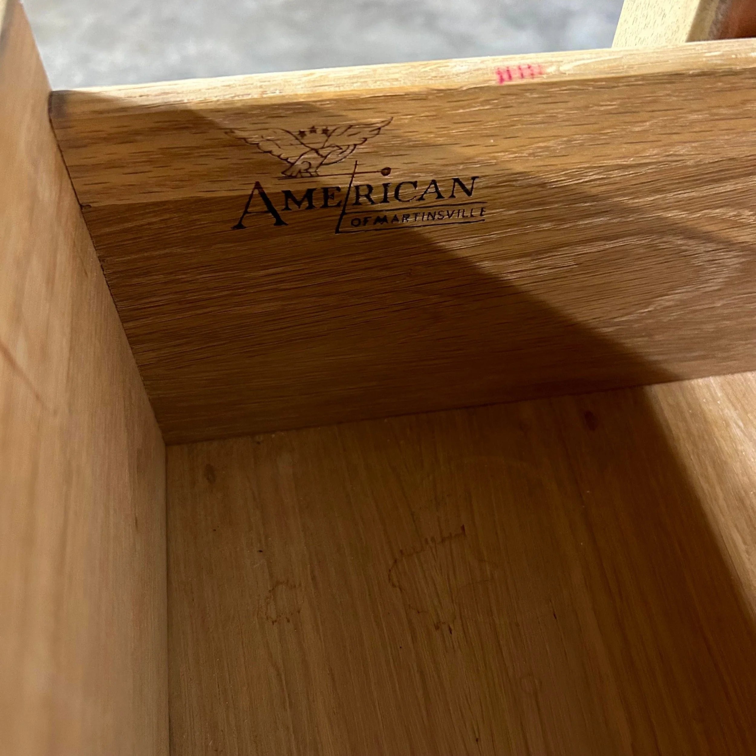 American of Martinsville Travertine Marble Top Chest