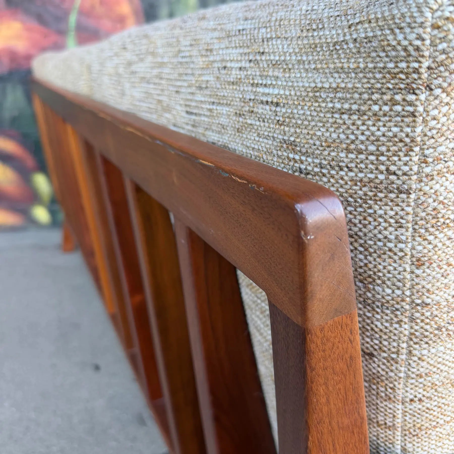 American Studio Solid Walnut Arden Riddle Sofa Mid Century Modern