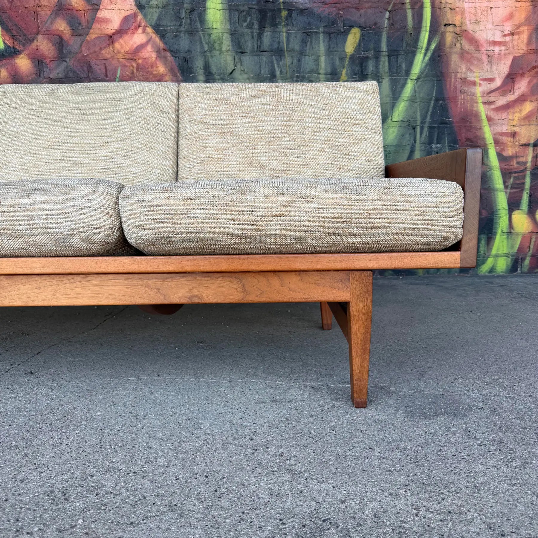 American Studio Solid Walnut Arden Riddle Sofa Mid Century Modern