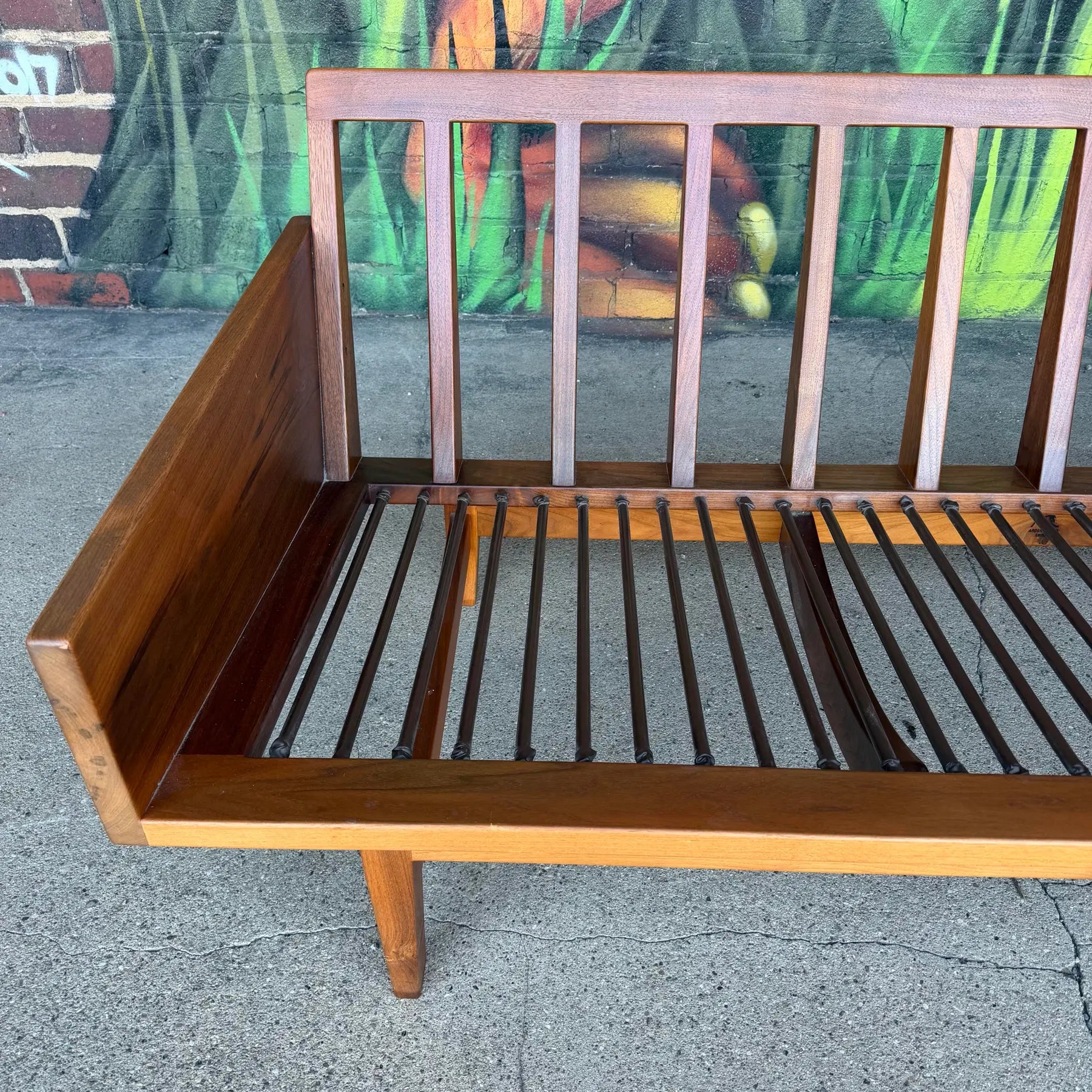 American Studio Solid Walnut Arden Riddle Sofa Mid Century Modern