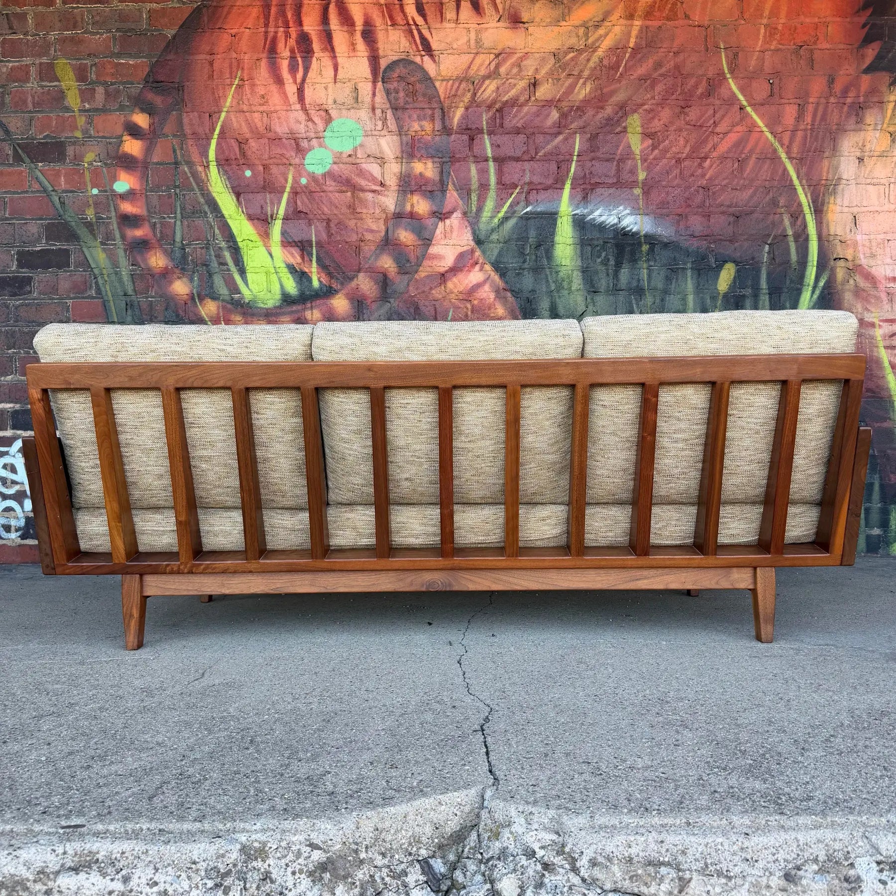 American Studio Solid Walnut Arden Riddle Sofa Mid Century Modern