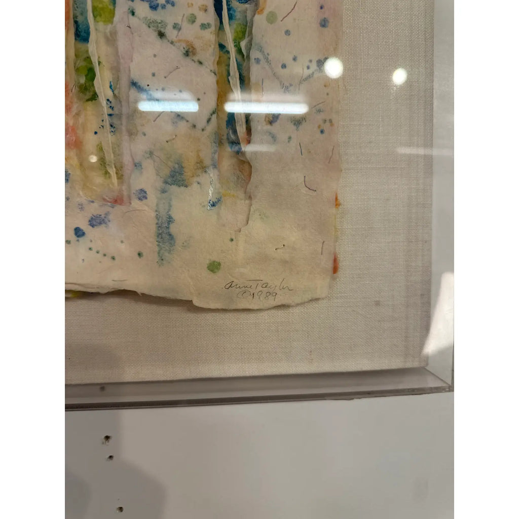 Anne Taylor Mixed Media Artwork, “Summer Song” (1989) – Framed in Acrylic Box