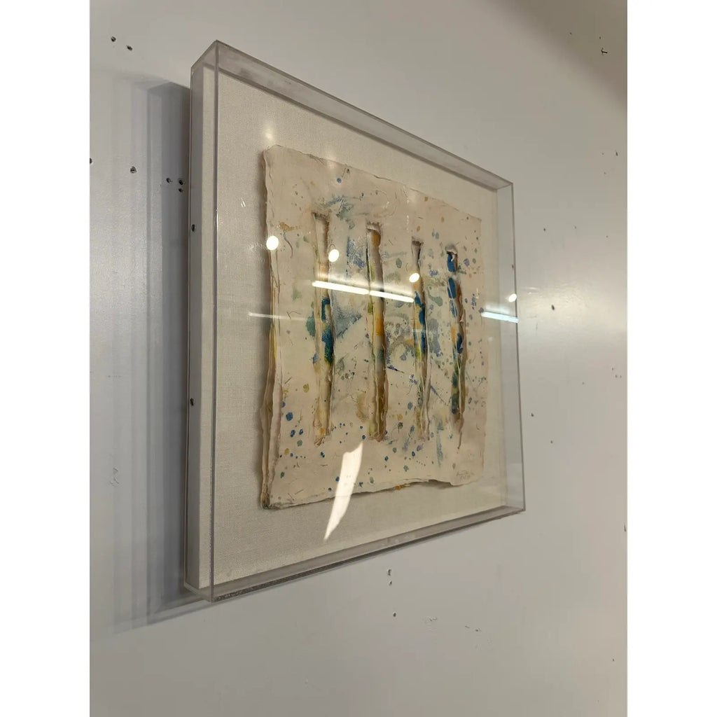 Anne Taylor Mixed Media Artwork, “Summer Song” (1989) – Framed in Acrylic Box