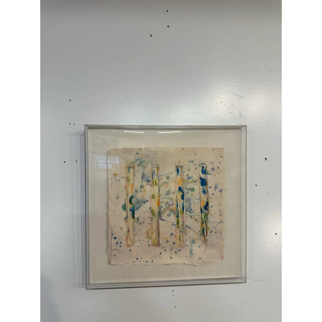 Anne Taylor Mixed Media Artwork, “Summer Song” (1989) – Framed in Acrylic Box