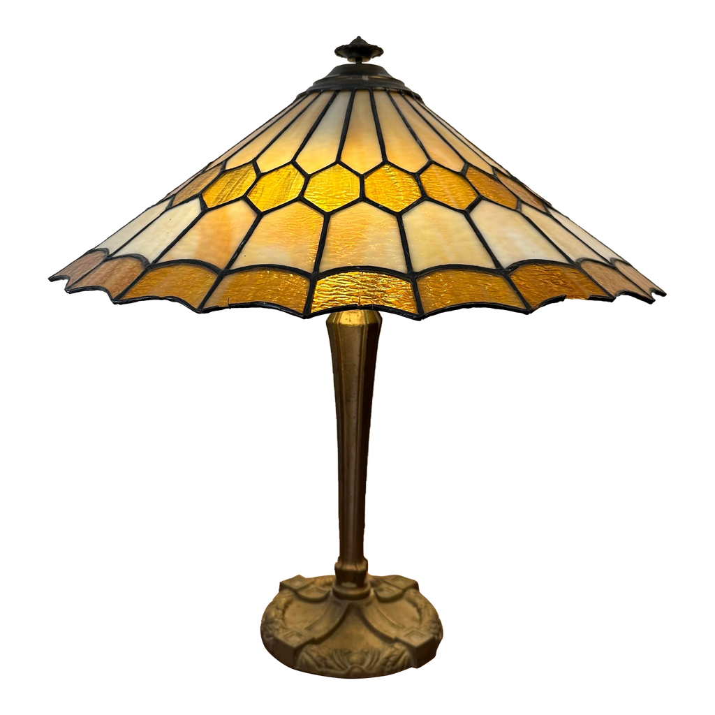 Antique Stained Glass Tiffany Style Table Lamp