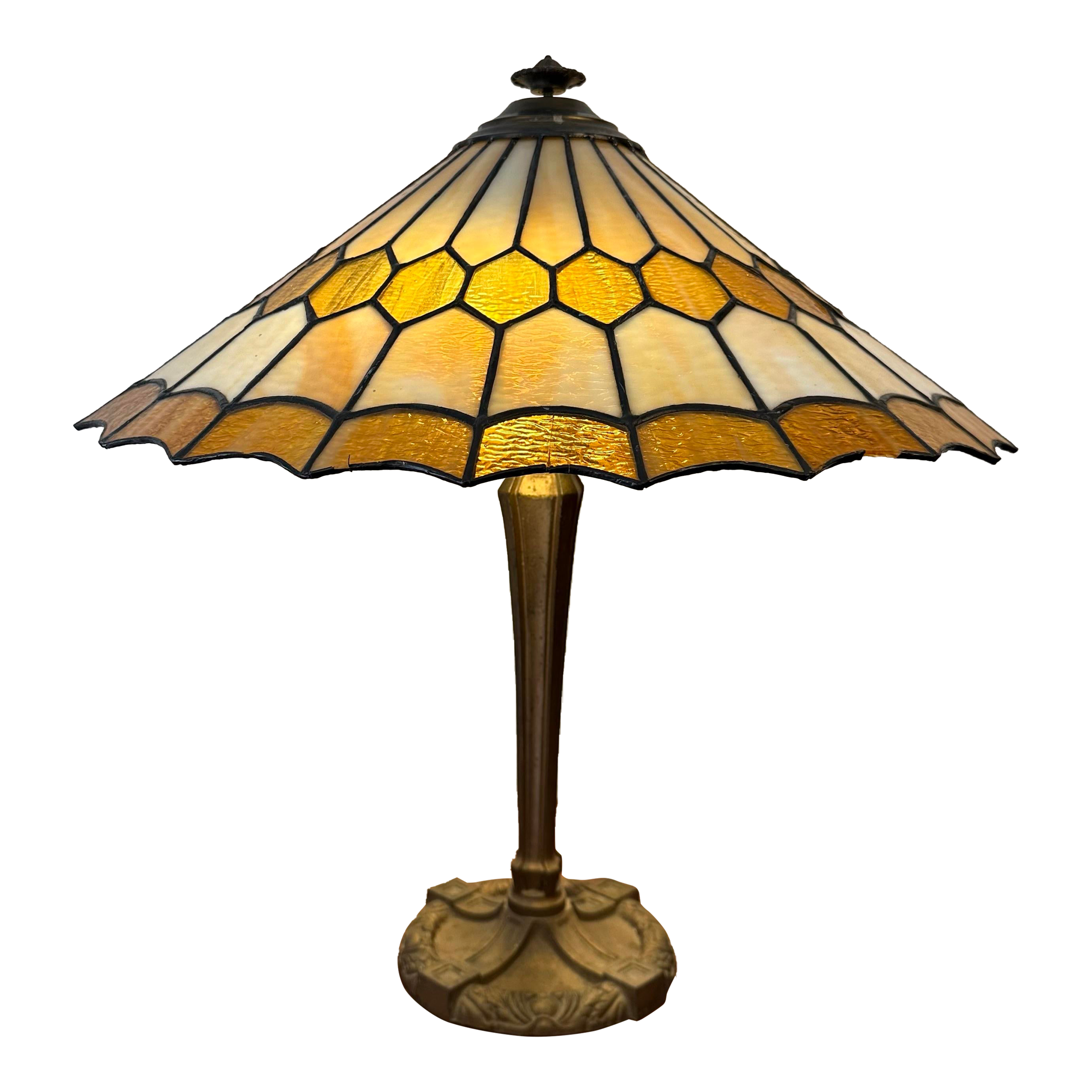 Antique Stained Glass Tiffany Style Table Lamp