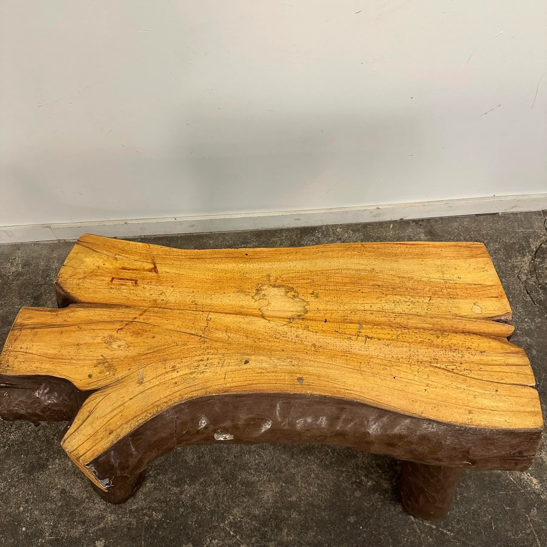 Anvil Props Faux Bois-Style Log Console Table Bench