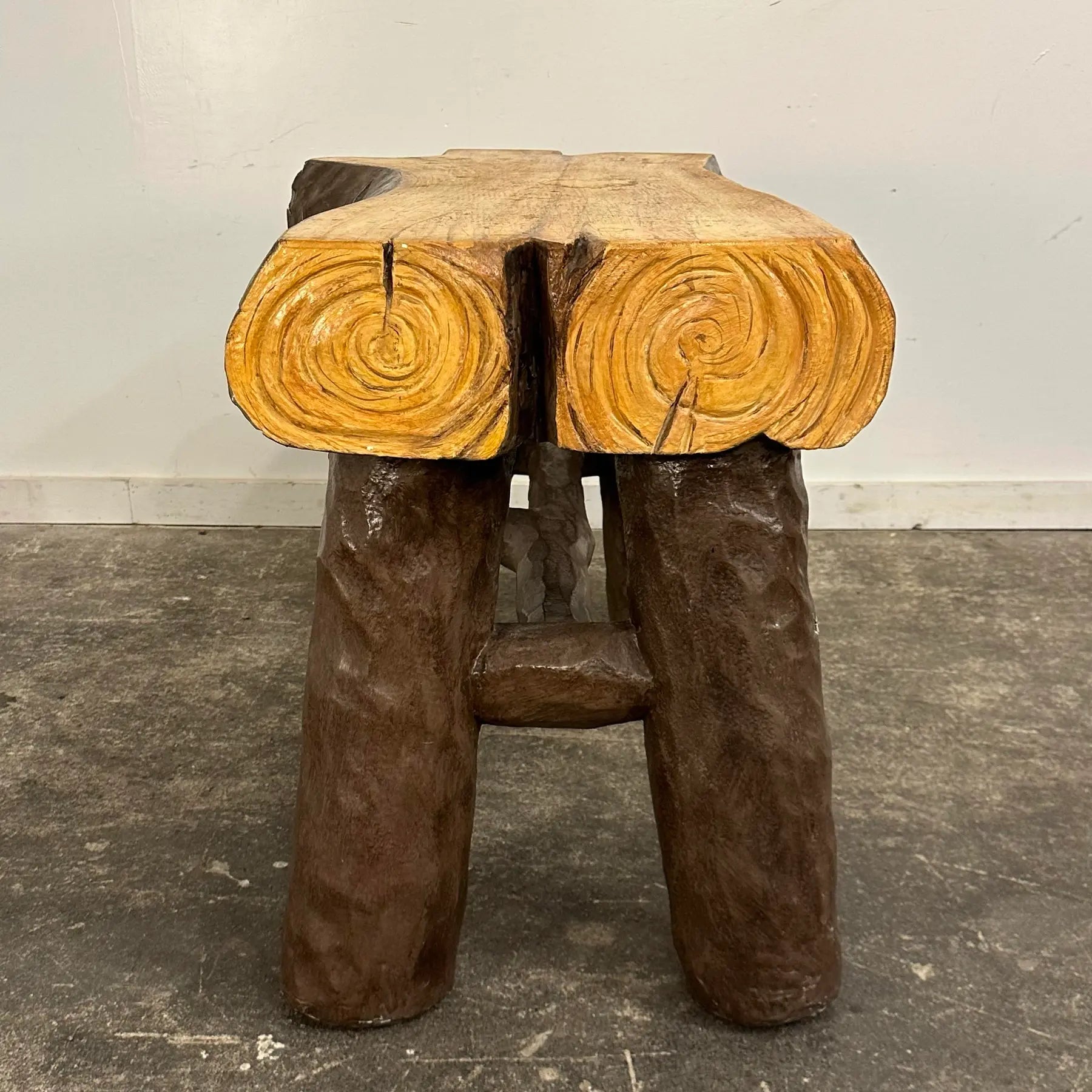 Anvil Props Faux Bois-Style Log Console Table Bench
