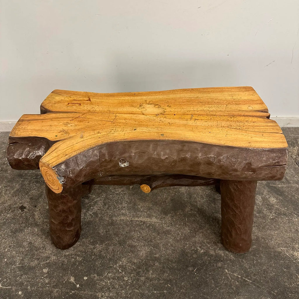 Anvil Props Faux Bois-Style Log Console Table Bench