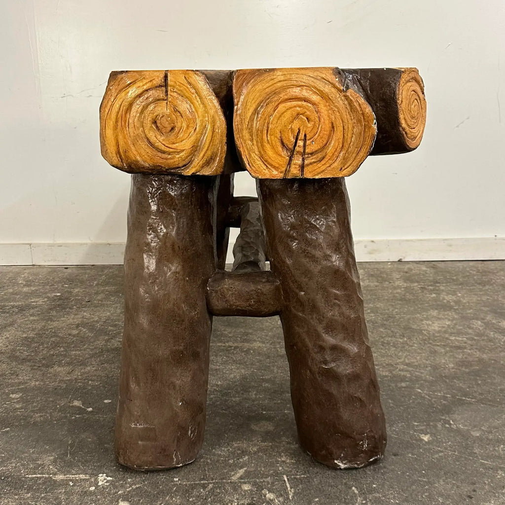 Anvil Props Faux Bois-Style Log Console Table Bench