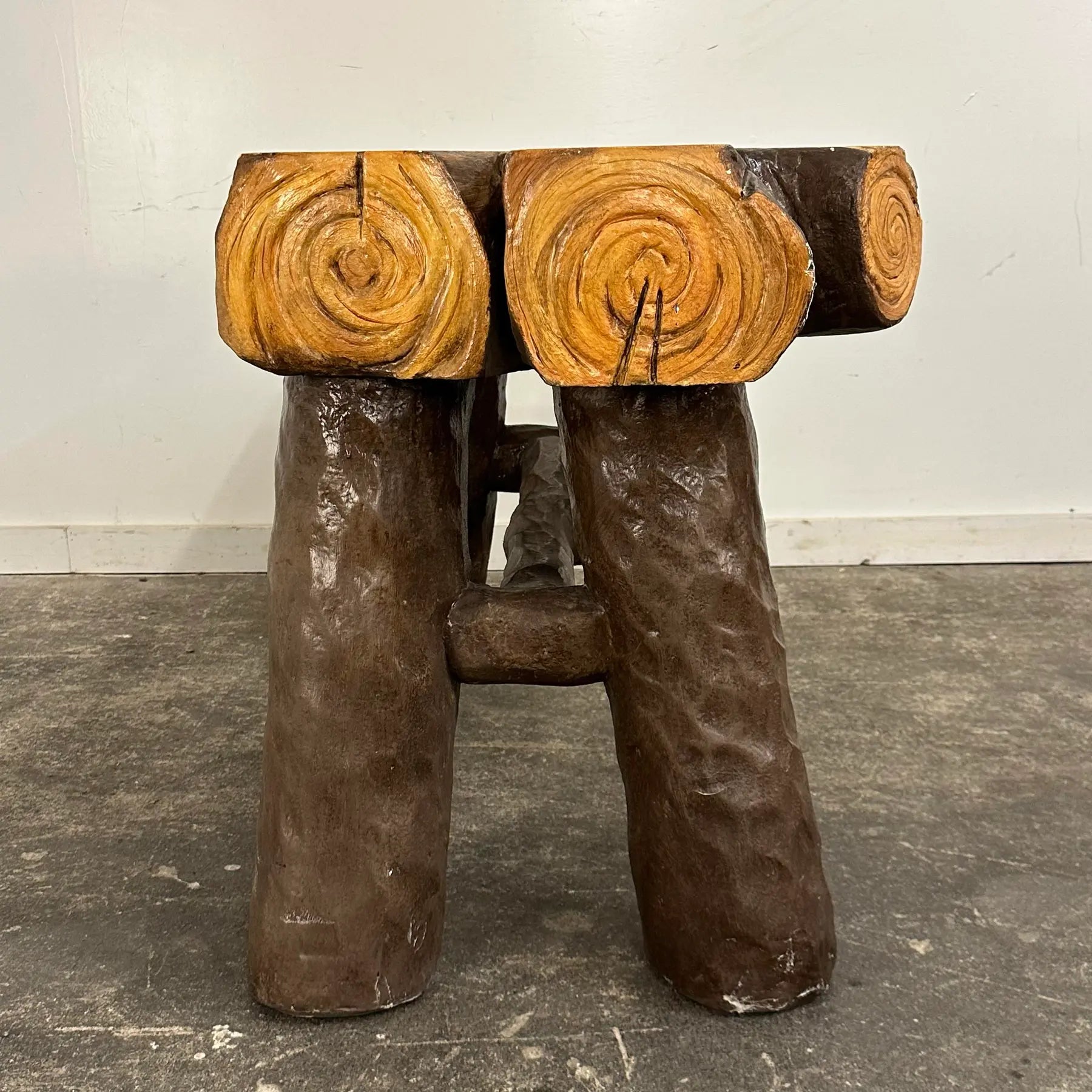 Anvil Props Faux Bois-Style Log Console Table Bench
