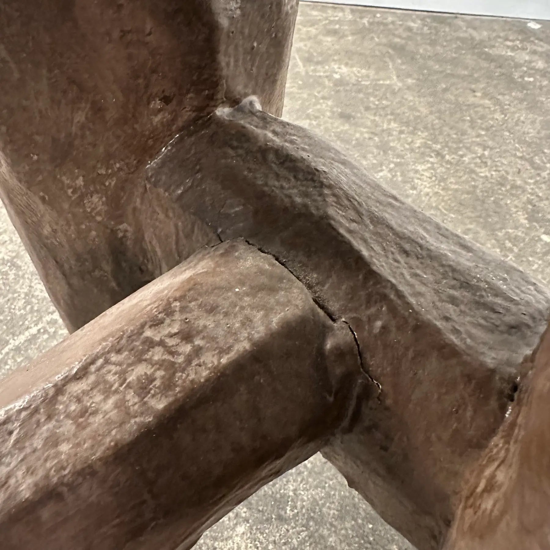 Anvil Props Faux Bois-Style Log Console Table Bench