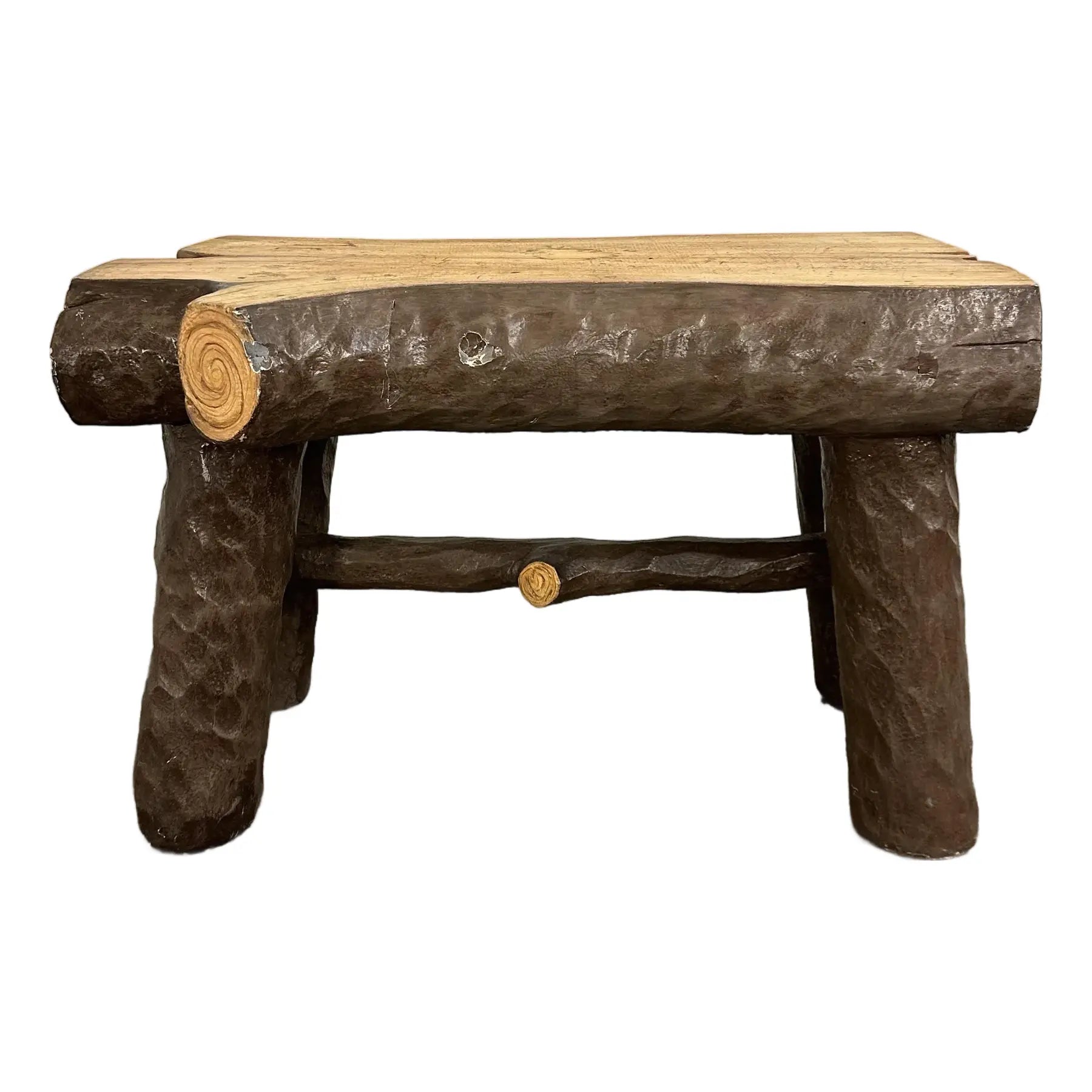 Anvil Props Faux Bois-Style Log Console Table Bench