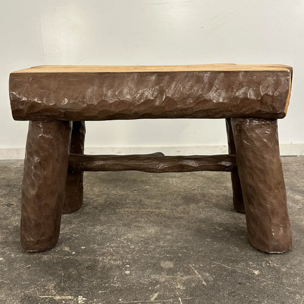 Anvil Props Faux Bois-Style Log Console Table Bench