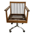 Arden Riddle 1971 Oak Swivel Rocking Mid Century Office Chair on Casters