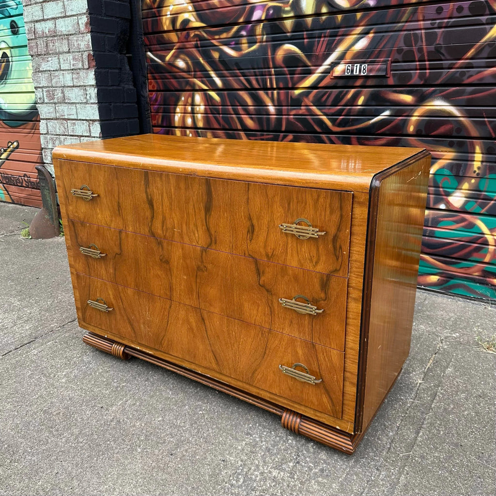 Art Deco Rosewood Waterfall Edge Chest of Drawers