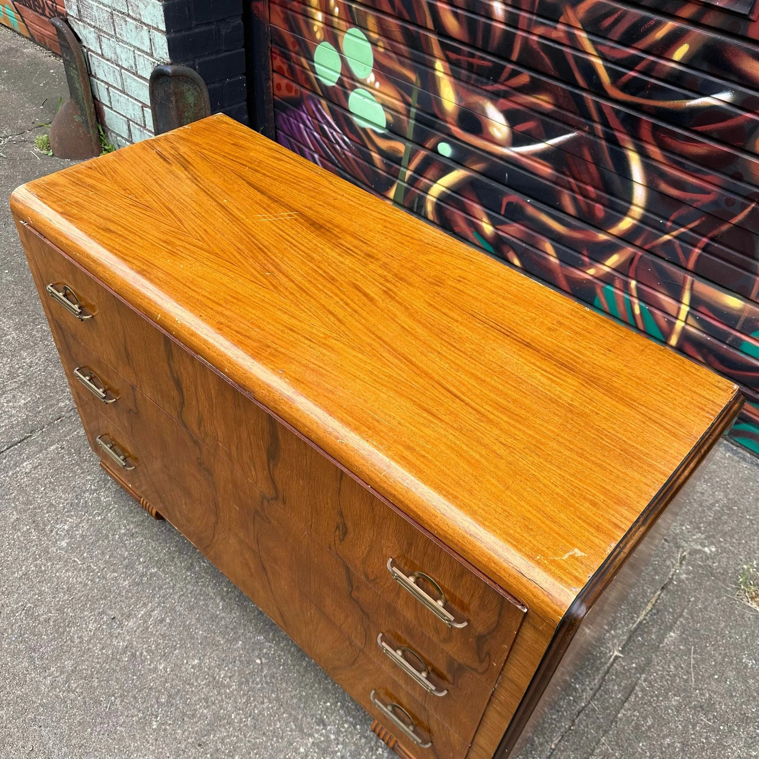 Art Deco Rosewood Waterfall Edge Chest of Drawers