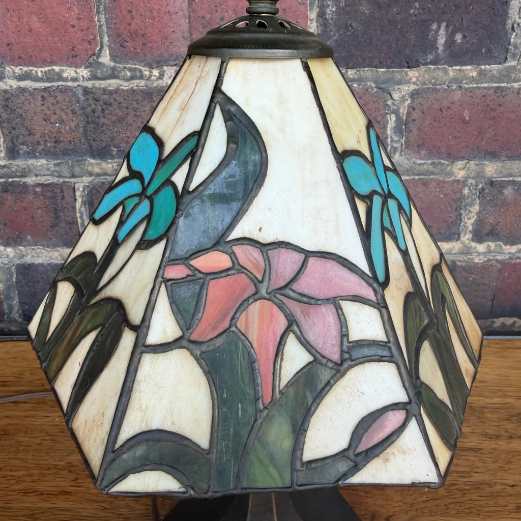Art Nouveau Stained Glass Floral Table Lamp