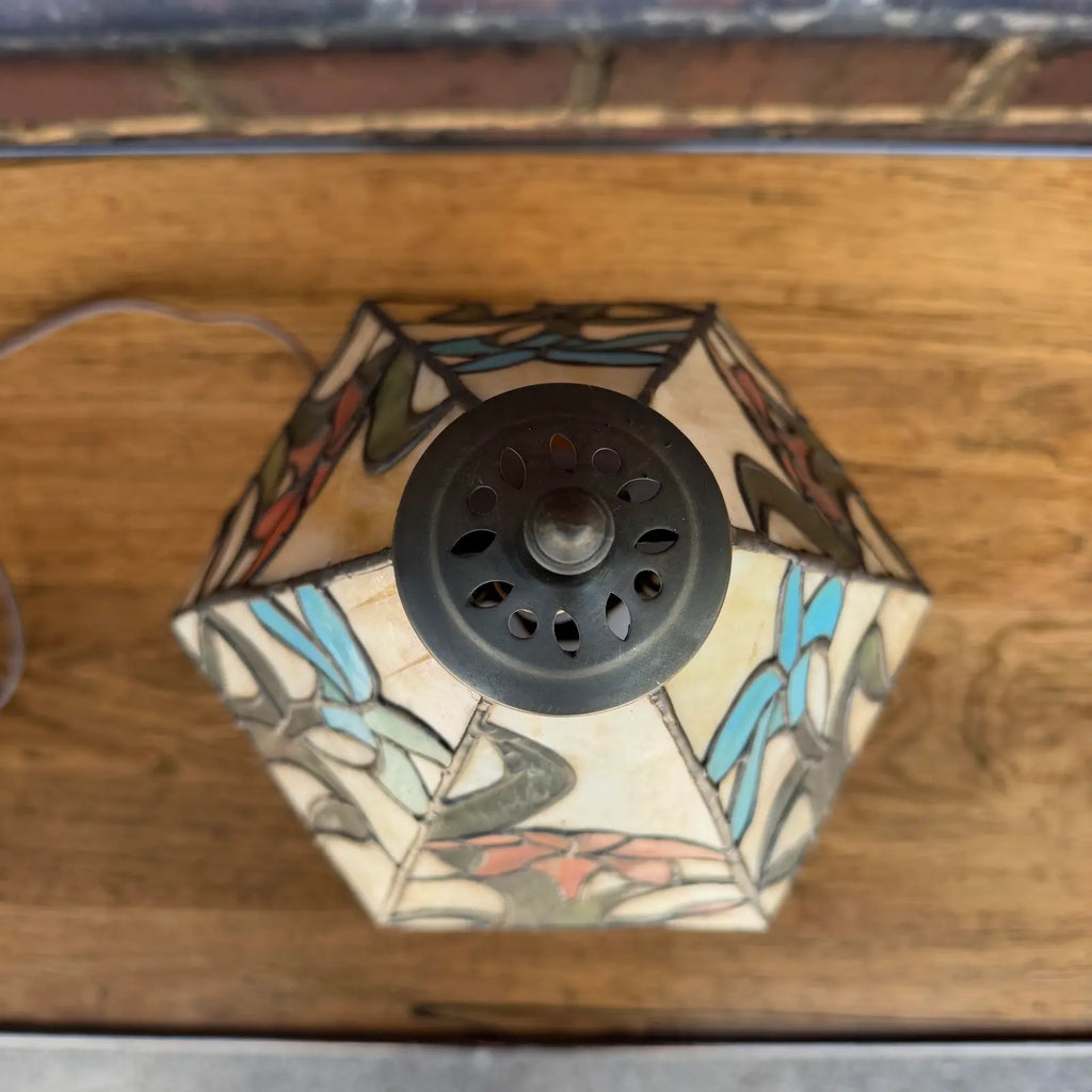 Art Nouveau Stained Glass Floral Table Lamp