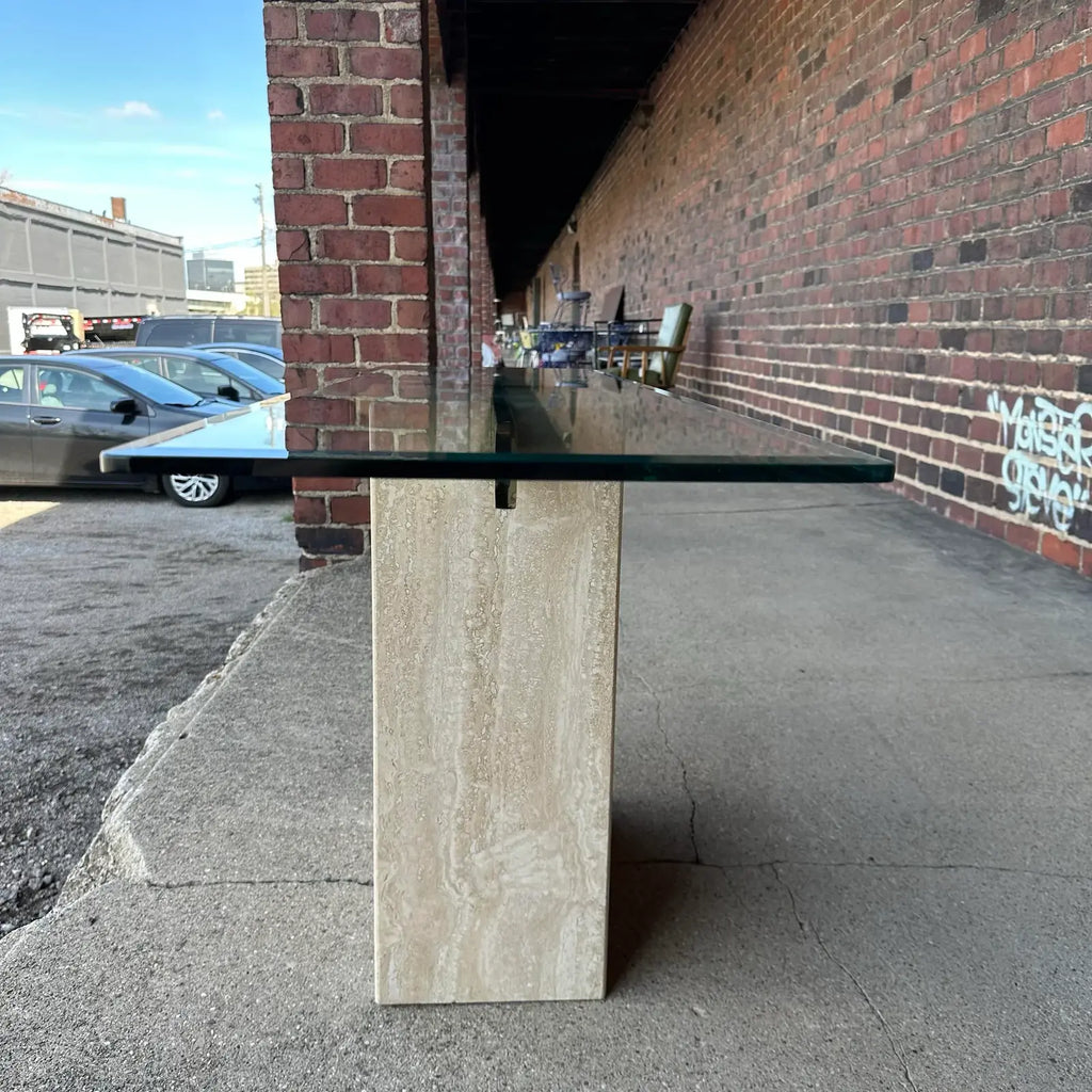 Artedi Marble and Brass Console Table